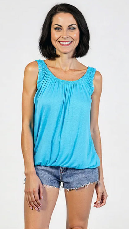 Sleeveless gathered top | 7 Colours