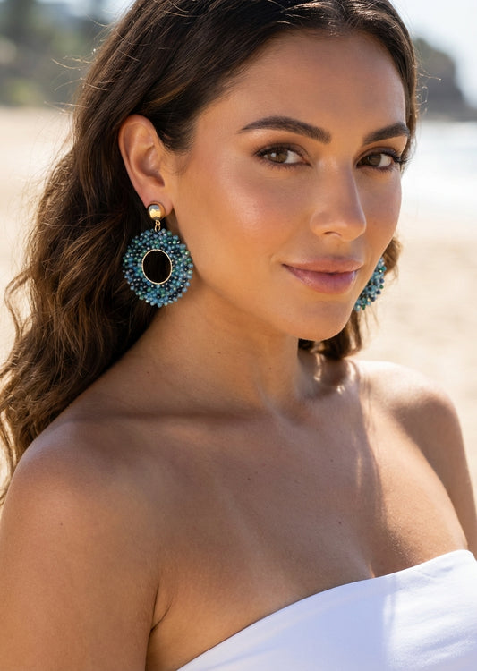 Sasha earrings | Blue/Navy/Gold