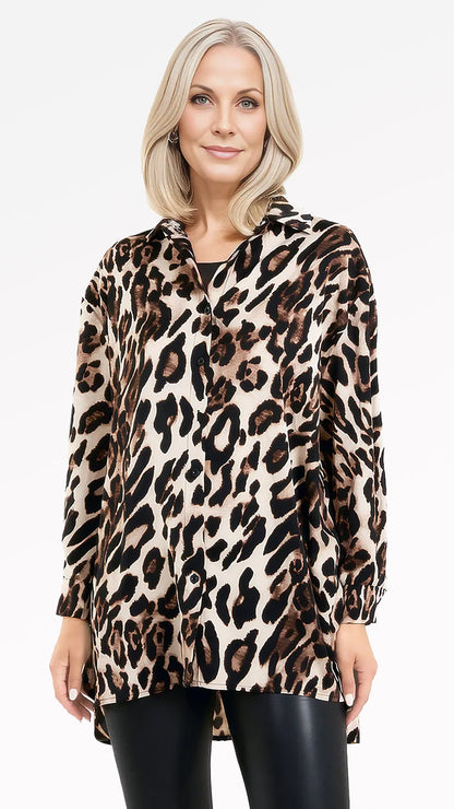 Long sleeve leopard print shirt - last 1s