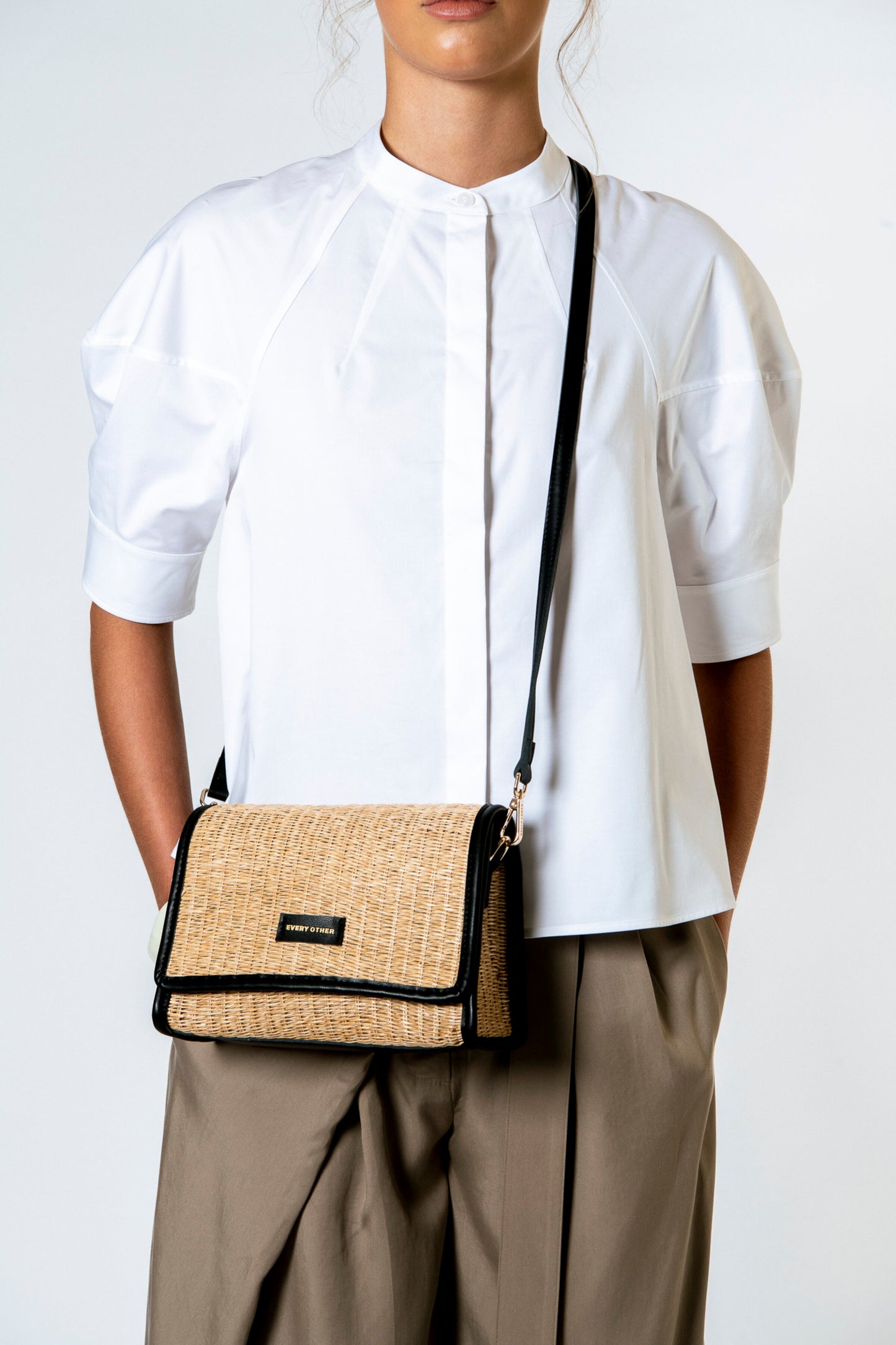 Straw flap over crossbody bag | 2 Colours | by Every Other