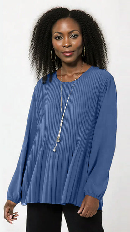 Pleated front chiffon top | 9 Colours