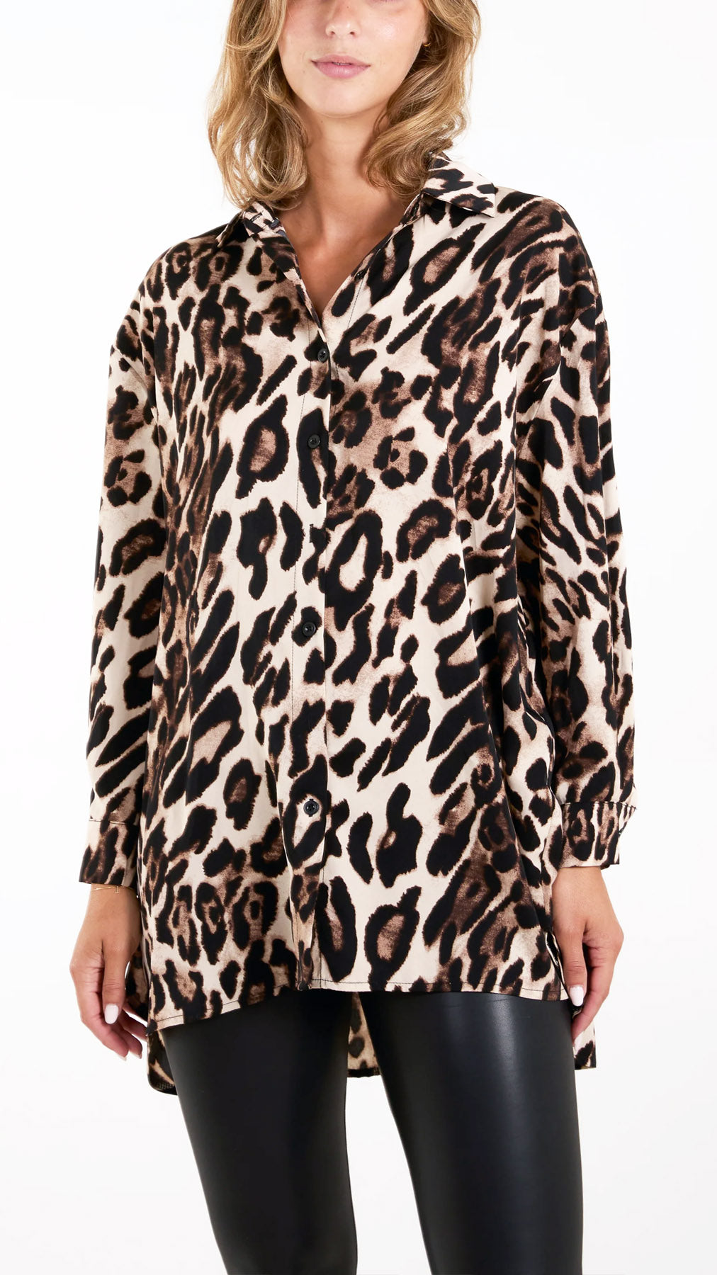 Long sleeve leopard print shirt - last 1s