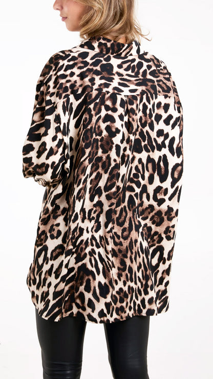 Long sleeve leopard print shirt - last 1s