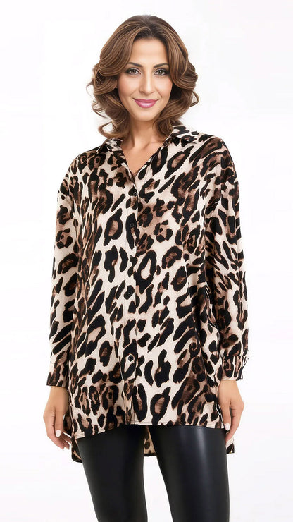 Long sleeve leopard print shirt - last 1s