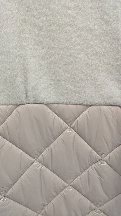 Half quilted zip-up longline jacket | 3 Colours