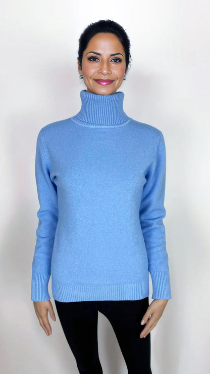 My button-detail rollneck slim-fit jumper (5 Colours)