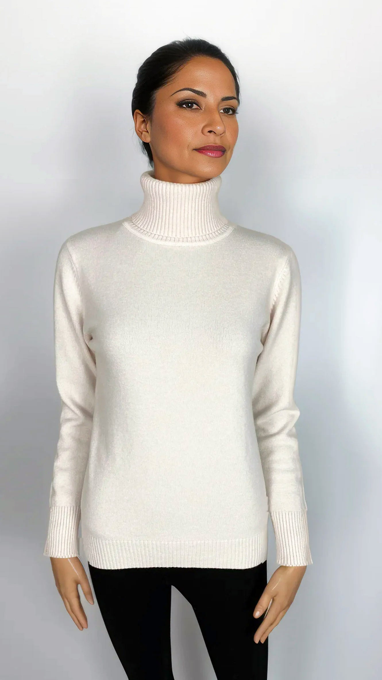 My button-detail rollneck slim-fit jumper (5 Colours)