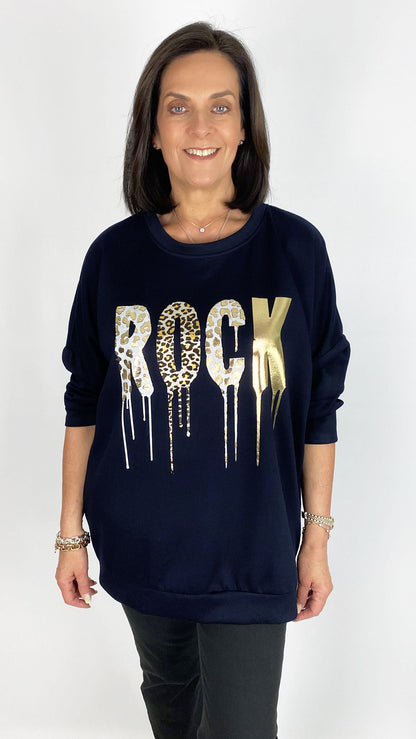 Lightweight silky soft zip-back AP 'ROCK' sweatshirt | 7 Colours
