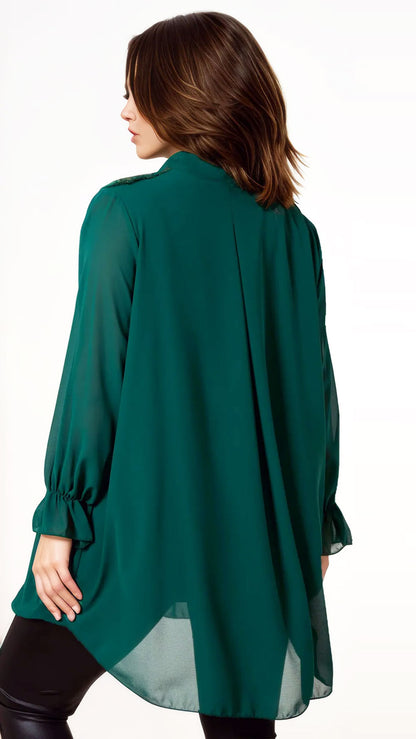 Sequin ruffle-front shirt (3 Colours)