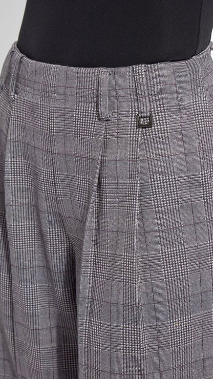 Pleated wide leg ponte jacquard trouser | London Glen Plaid | by Lysse NY | new! AW25/6