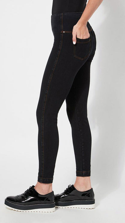 Lysse Knit Denim Leggings Size XS Womens Skinny Pull On Black Tie Dye High  Rise