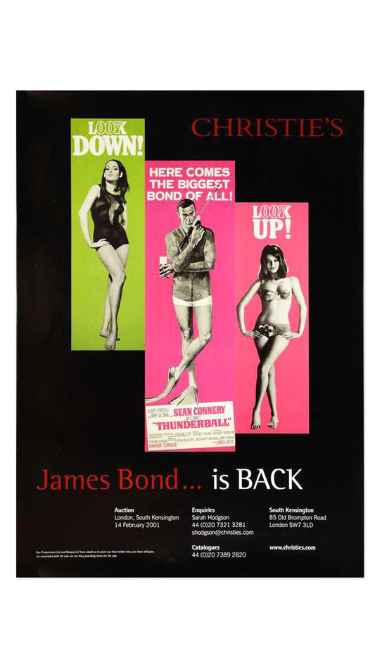 James Bond is Back | 2001 |  Christies Auctions | Original Event Poster